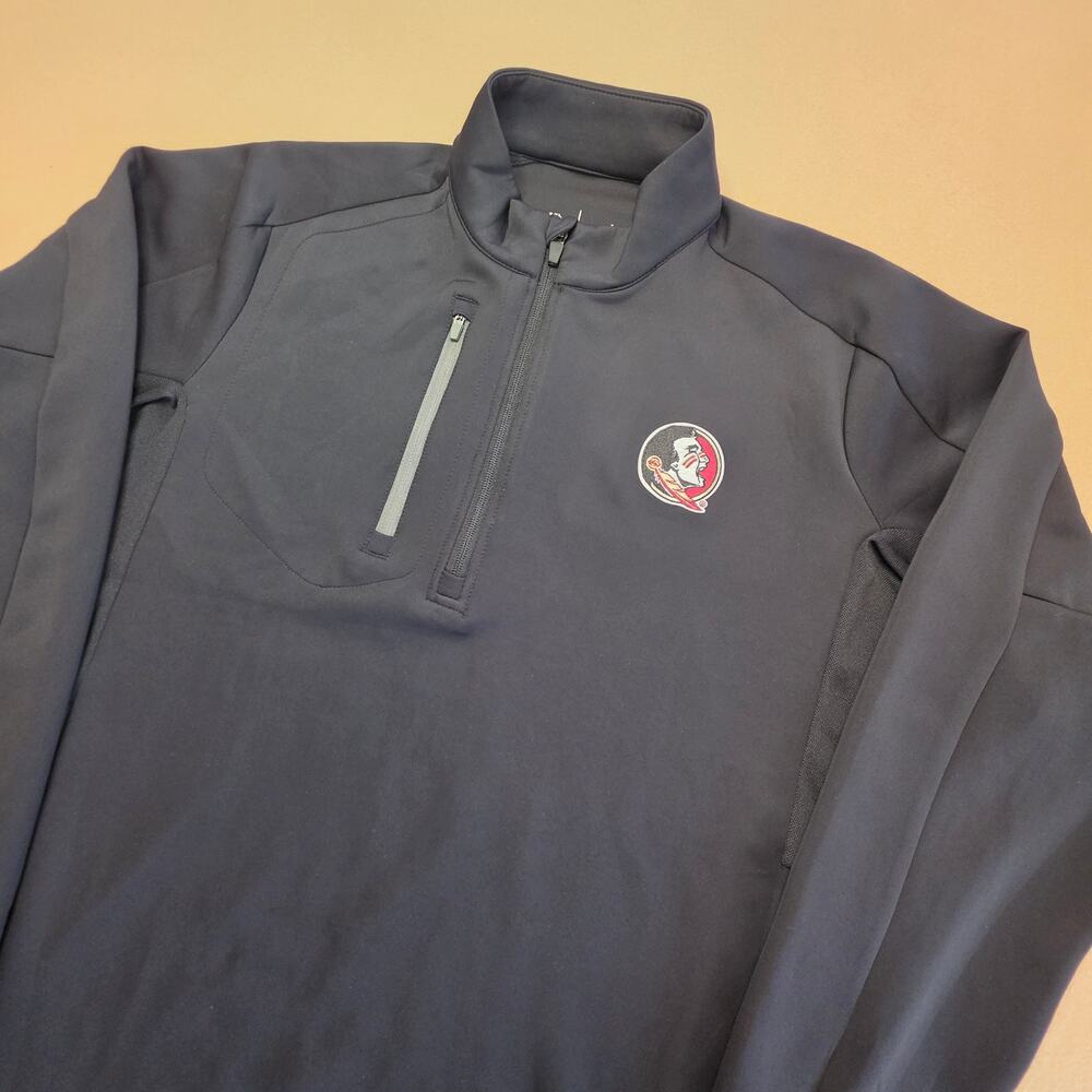 Antigua FSU Florida State Seminoles Black Generation Qtr-Zip Pullover Sz Large